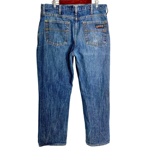 Cinch WRX FR Straight White Label Flame Resistant Blue Jeans 36x30 Workwear - Picture 3 of 11